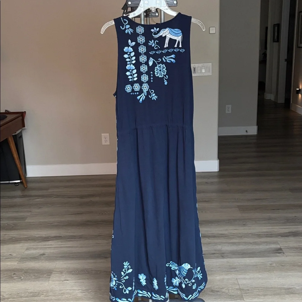 Johnny Was V-Neck Drawstring Knit Dress (Size M) - Picture 8 of 14